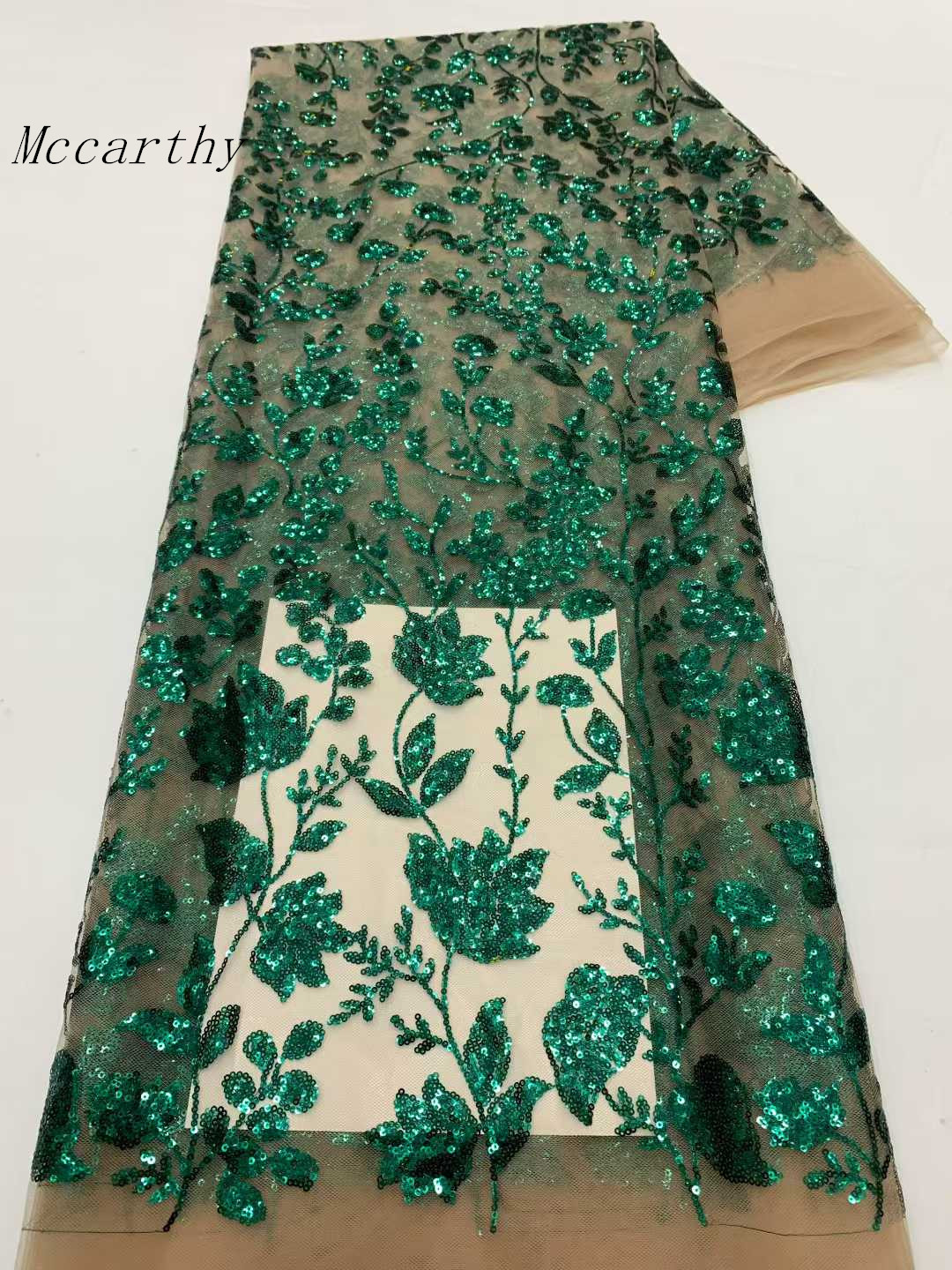 Embroidery Net Fabric - Tessuto di pizzo africano con paillettes