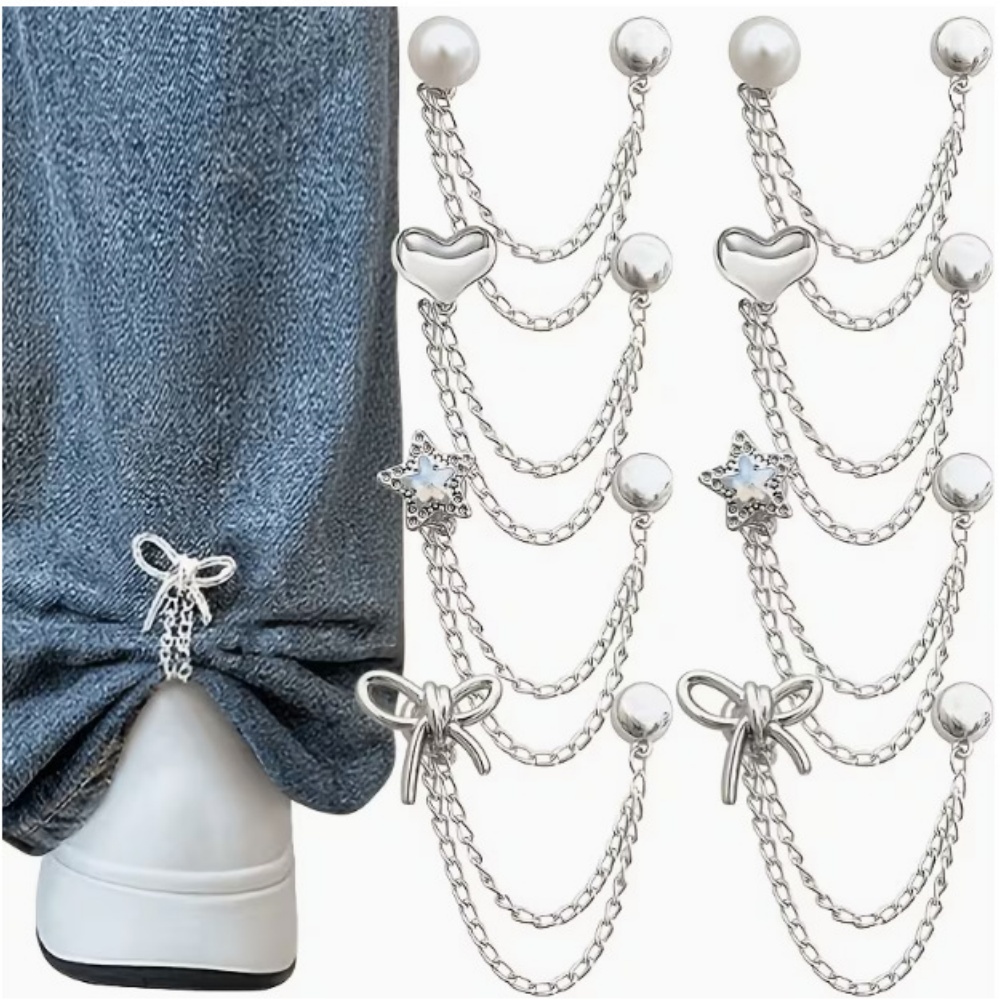 Embroidery Knot - 8 fermagli per pantaloni con catena