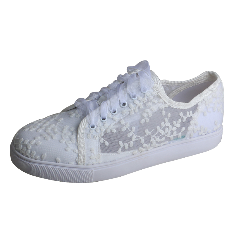 Embroidery Lace - Wedopus Sneakers Bianche da Donna, Scarpe