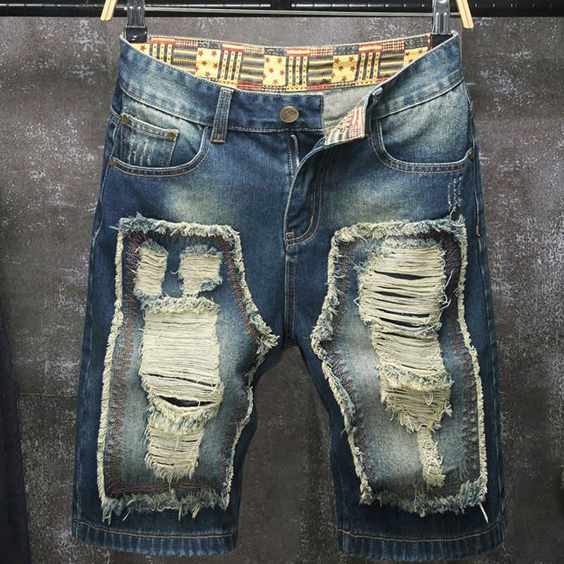 Embroidery Patch - Nuovi pantaloncini da uomo in jeans