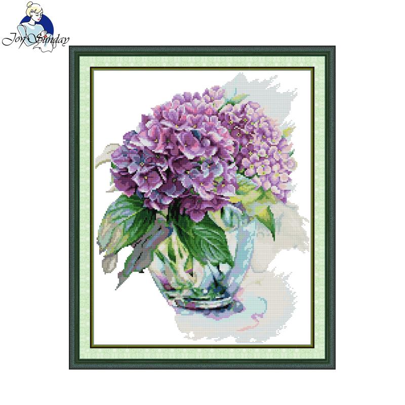 Embroidery X Pattern - Joy Sunday Kit punto croce Ortensia