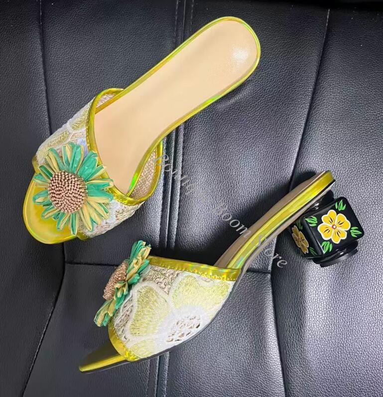Sandali con tacco a cubo da 6  - Embroidery Lace recensione e prezzo