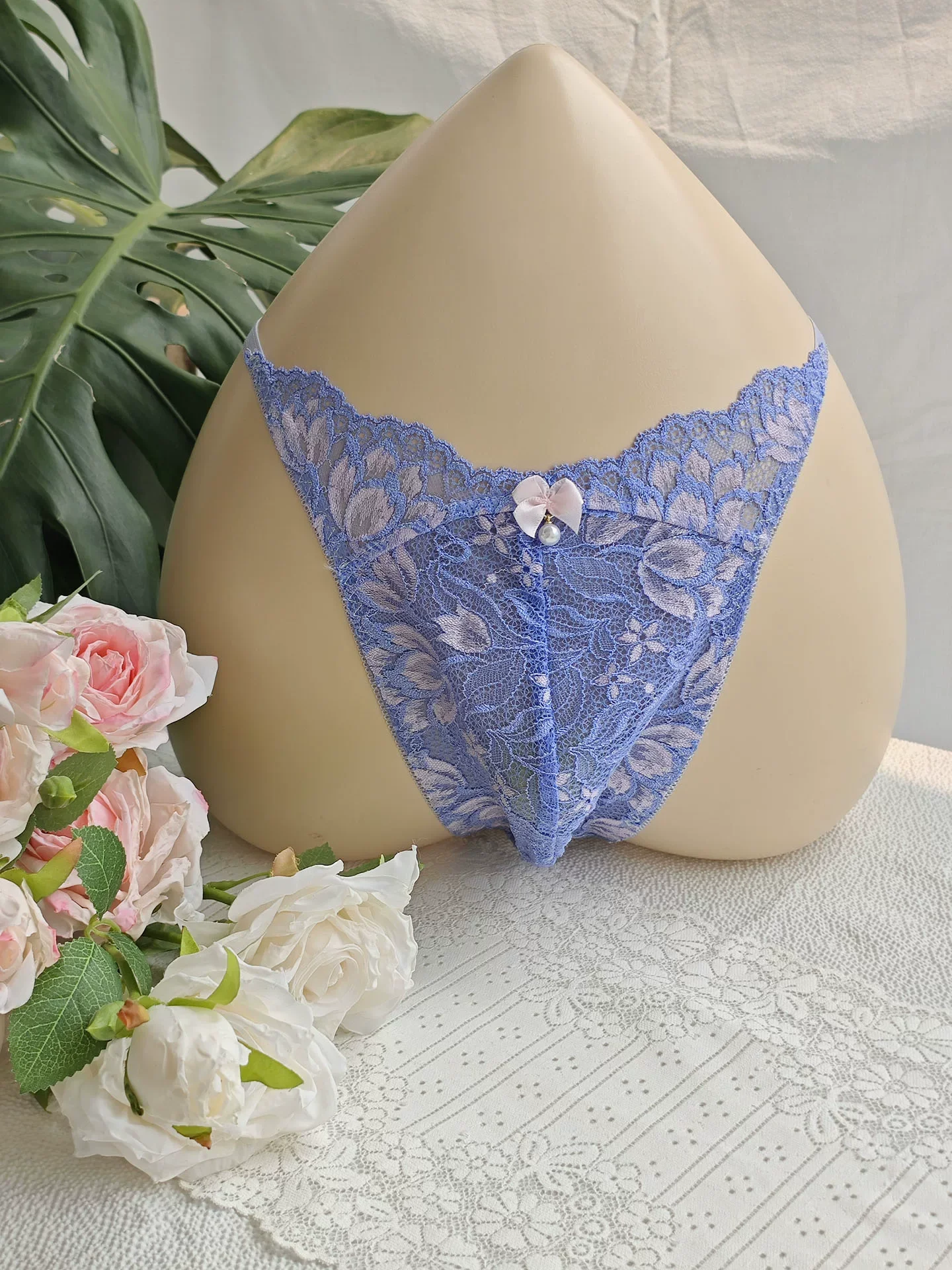 Slip da Uomo in Pizzo Nero con - Embroidery Lace recensione e prezzo